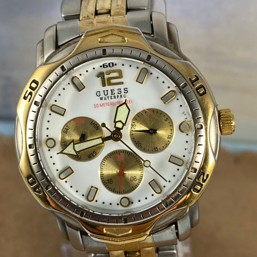 Vintage 1990's Guess Two Tone Waterpro Watch